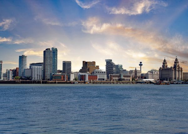 shot of the Liverpool skyline, this photo was taken from New Brighton Promenade across the River Mersey. This River is famous for its ferry crossings.