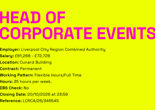 Head of Corporate Events