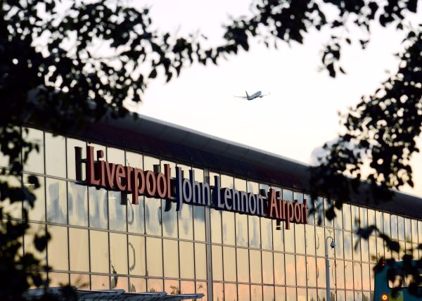Liverpool John Lennon Airport exterior.