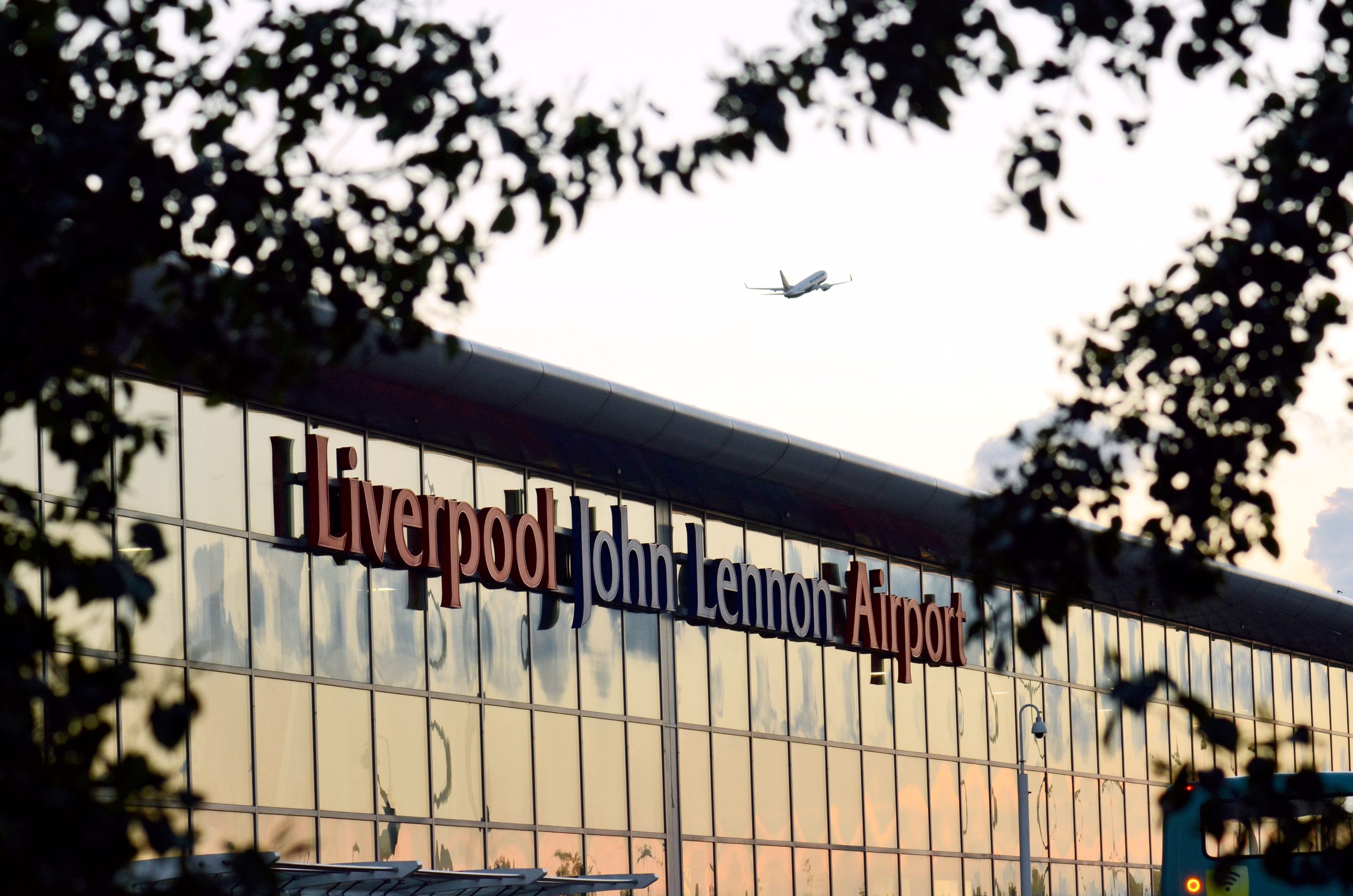 Liverpool John Lennon Airport exterior.