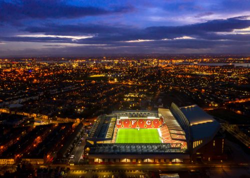 Liverpool Football Club stadium night