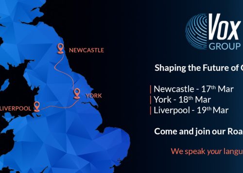 A poster for an event that has a map of the UK on it and says shaping the future of Guiding, Newcastle, York, Liverpool.