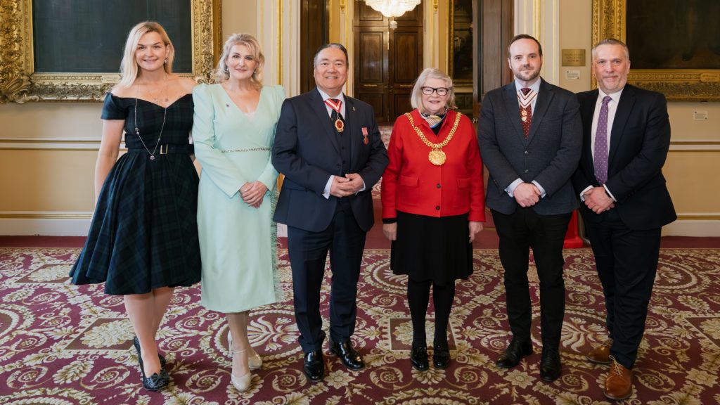 L to R: Natalie Reeves-Billing, Guest of High Sheriff of Merseyside, High Sheriff of Merseyside, Billy Hui, His Majesty's Lord Lieutenant of Merseyside, Peter Oliver OBE.