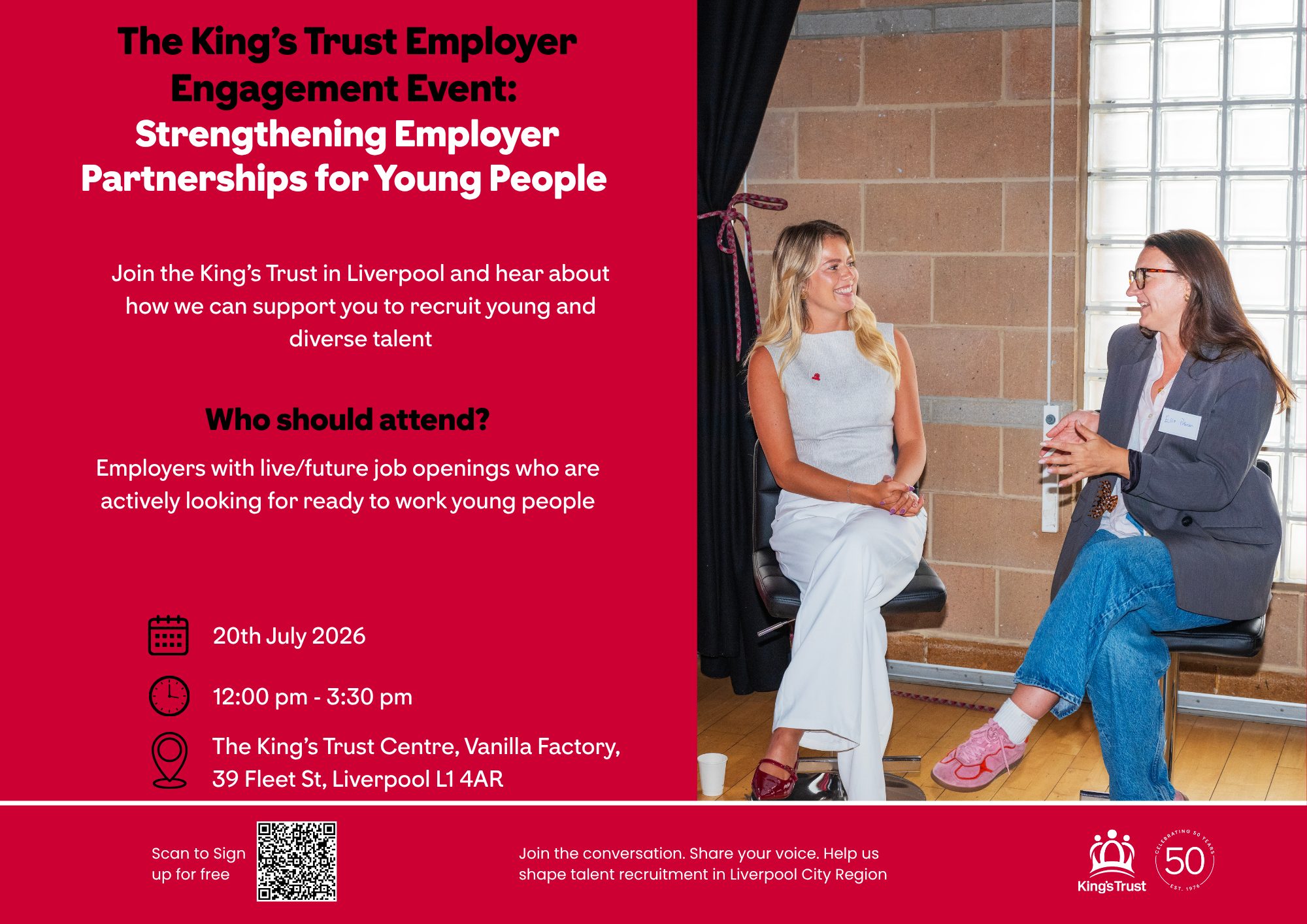 Visitor Economy Employers Invited to Connect with Young Talent Through The King's Trust