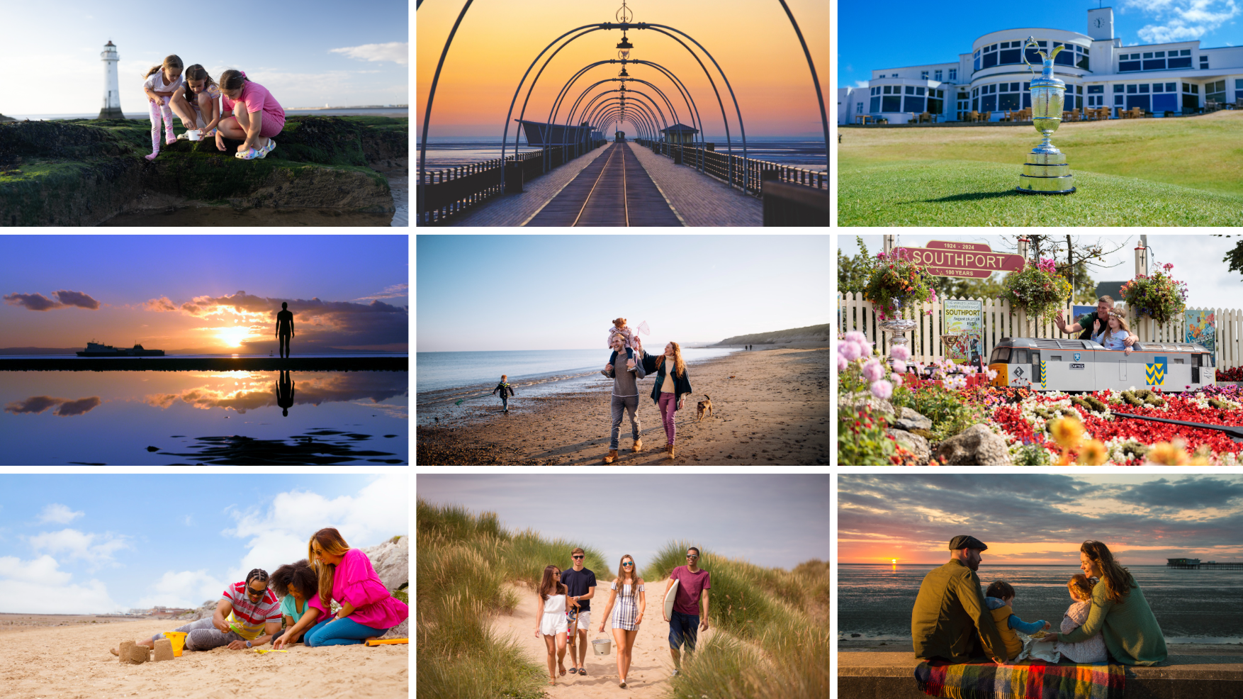 Montage of images representing just a small selection of Liverpool City Region broader and coastal offer.