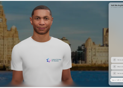 An AI avatar on a website.