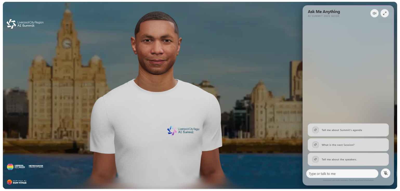 An AI avatar on a website.